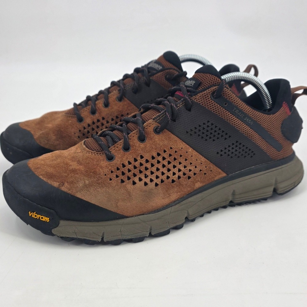 DANNER 2650 HIKING SHOES MENS SIZE 11 BROWN RED VIBRAM LOW TOP SUEDE SNEAKERS